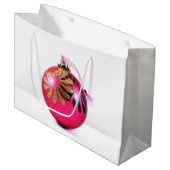 Grand sac cadeau de Noël rose (Devant Angle)
