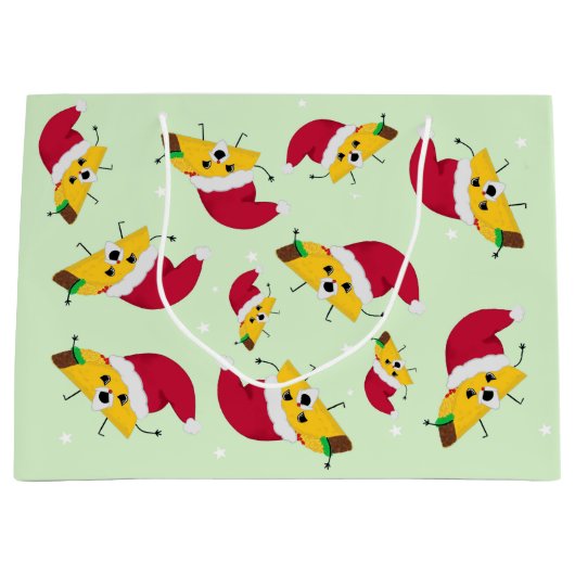 Grand sac cadeau de Noël Taco Père Noël (Devant)