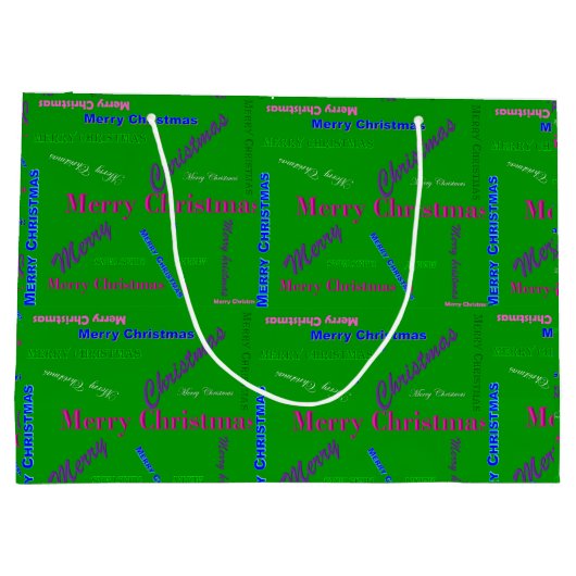 Grand sac cadeau de Noël vert brillant (Dos)