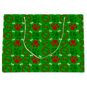 Grand sac cadeau de Noël vert brillant (Devant)