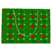 Grand sac cadeau de Noël vert brillant (Dos)