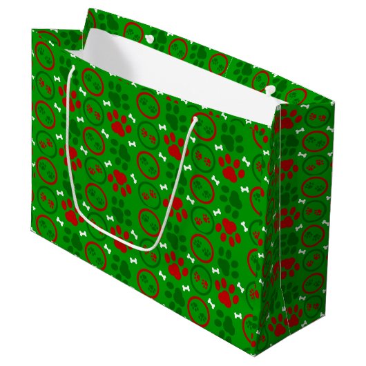 Grand sac cadeau de Noël vert brillant (Devant Angle)