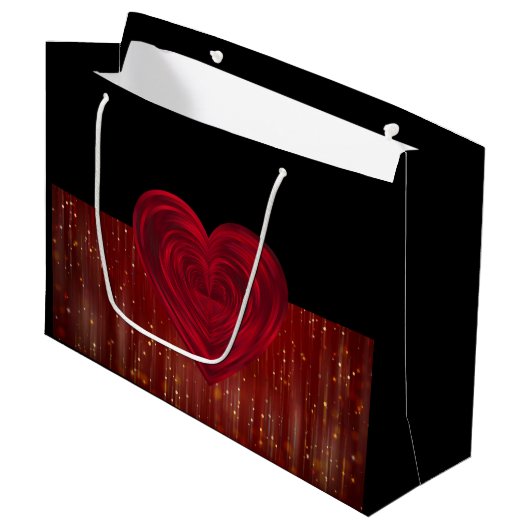 Grand sac cadeau de Red Hearts (Devant Angle)