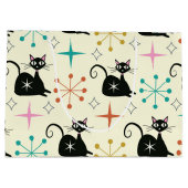 Grand Sac Cadeau Début du milieu du siècle avec chat atomique noir (Dos)