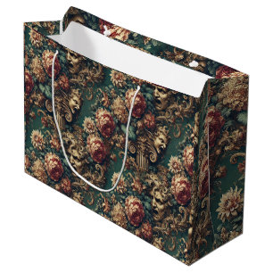 Grand Sac Cadeau Décadence démêlée - Floral victorien gothique