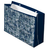 Grand Sac Cadeau Décor Camouflage Pixels numériques bleu marine (Devant Angle)