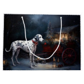 Grand Sac Cadeau Décor de Noël Dalmatien Snowy (Dos)