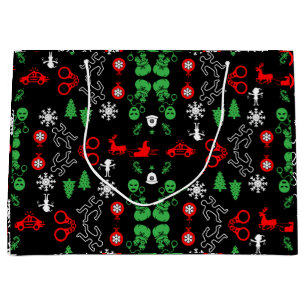Grand Sac Cadeau Décor de Noël de la police