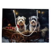Grand Sac Cadeau Décor de Noël du Biewer Terrier Snowy Sleigh (Dos)