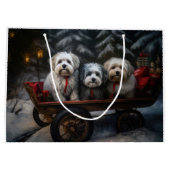 Grand Sac Cadeau Décor de Noël Havanais Snowy Sleigh (Dos)