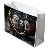 Grand Sac Cadeau Décor de Noël Havanais Snowy Sleigh (Dos Angle)