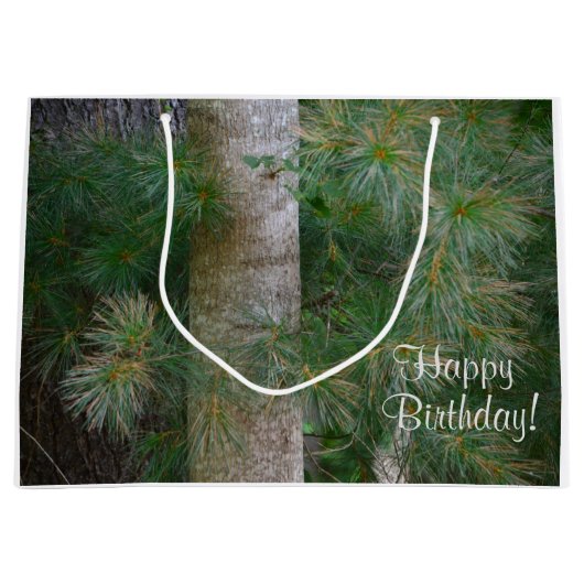 Grand Sac Cadeau Deep In The Pines Joyeux Anniversaire (Devant)