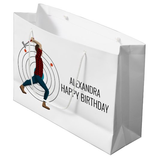 Grand Sac Cadeau Défilement Ax (Devant Angle)