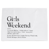 Grand Sac Cadeau Définition du week-end pour filles personnalisées (Devant)