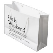 Grand Sac Cadeau Définition du week-end pour filles personnalisées (Devant Angle)
