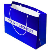 Grand Sac Cadeau Dégradé bleu et texte modifiable sur bande blanche (Dos Angle)
