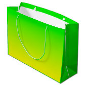 Grand Sac Cadeau Dégradé vert et jaune du néon (Dos Angle)