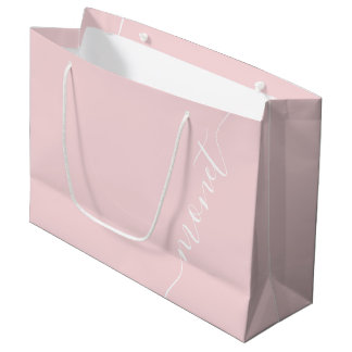 Grand Sac Cadeau Demoiselle d'honneur écriture simple rose poudré