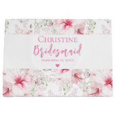 Grand Sac Cadeau Demoiselle d'honneur Fleur Rose Mignonne (Devant)