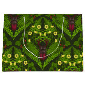 Grand Sac Cadeau Dendroctones et fougères, feuilles verts (Devant)