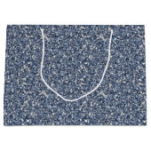 Grand Sac Cadeau Denim Blue Glitter Birthday (Devant)