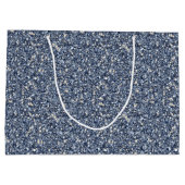 Grand Sac Cadeau Denim Blue Glitter Birthday (Dos)