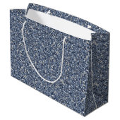 Grand Sac Cadeau Denim Blue Glitter Birthday (Dos Angle)