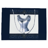 Grand Sac Cadeau Denim Blue Vintage Bustier (Dos)