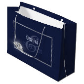 Grand Sac Cadeau Denim et diamants (Devant Angle)