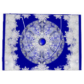 Grand Sac Cadeau Dentelle en céramique Bleu de Grèce & flocon de ne (Dos)