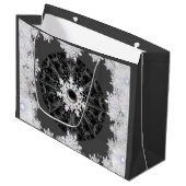 Grand Sac Cadeau Dentelle en céramique noir & flocon de neige (Devant Angle)