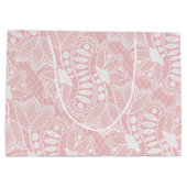 Grand Sac Cadeau Dentelle florale rose (Dos)