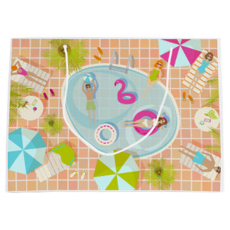 Grand Sac Cadeau Des filles et des garçons du bikini jouant au jeu 
