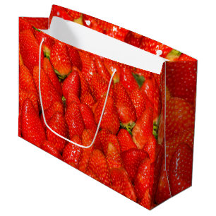 Grand Sac Cadeau Des fraises colorées à l'étalage du marché