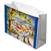 Grand Sac Cadeau Des lapins de Noël vifs regardent Noël (Dos Angle)