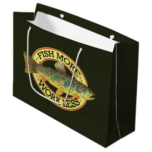 Grand Sac Cadeau Des mots de pêche amusants pour un pêcheur