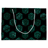 Grand Sac Cadeau Dés RPG | Joueur Rétro de Table d'Emerald Fantasy (Dos)