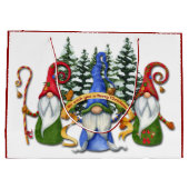 Grand Sac Cadeau Des voeux de Noël Gnomes amusants (Dos)