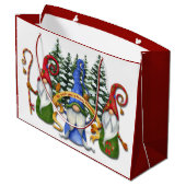Grand Sac Cadeau Des voeux de Noël Gnomes amusants (Dos Angle)