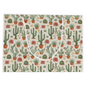 Grand Sac Cadeau Desert Cacti Succulent Seamless Pattern (Dos)