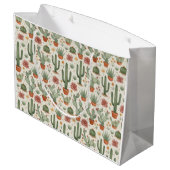 Grand Sac Cadeau Desert Cacti Succulent Seamless Pattern (Dos Angle)