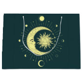Grand Sac Cadeau Design céleste du soleil et de la lune avec phases (Devant)