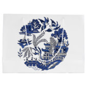 Grand Sac Cadeau Design classique de saule bleu (Dos)