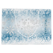 Grand Sac Cadeau Design de flocon de neige d'hiver - Personnaliser (Dos)
