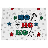 Grand Sac Cadeau Design de Noël Ho-Ho-Ho (Devant)