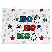 Grand Sac Cadeau Design de Noël Ho-Ho-Ho (Dos)