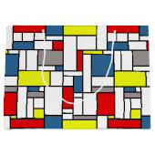 Grand Sac Cadeau Design de style mondrien (Devant)