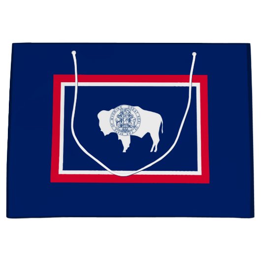 Grand Sac Cadeau Design du drapeau d'état du Wyoming (Devant)