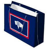 Grand Sac Cadeau Design du drapeau d'état du Wyoming (Devant Angle)