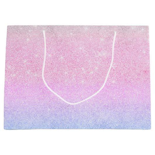 Grand Sac Cadeau Design élégant de Parties scintillant en argent ro (Devant)